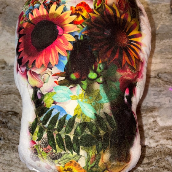 Other - Floral Skull Print Pillow